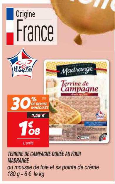 terrine de campagne dorée au four madrange