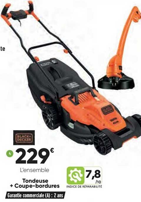 tondeuse + coupe-bordures black+decker