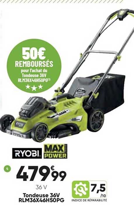 tondeuse 36v ryobi max power