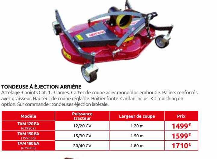 tondeuse à éjection arrière