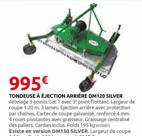 tondeuse à éjection arrière dm120 silver