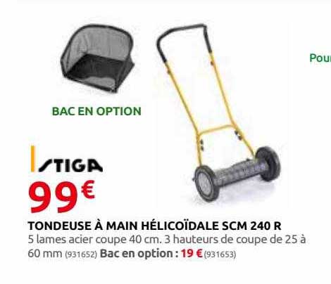 tondeuse à main hélicoïdale scm 240 r stiga