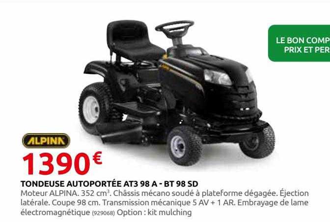 tondeuse autoportée at3 98 a - bt 98 sd alpina