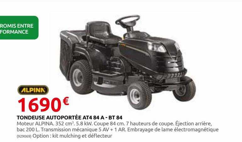 tondeuse autoportée at4 84 a - bt 84 alpina