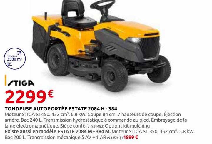 tondeuse autoportée estate 2084 h - 384 stiga