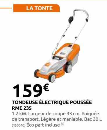 tondeuse électrique poussée rme 235