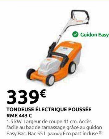 tondeuse électrique poussée rme 443 c