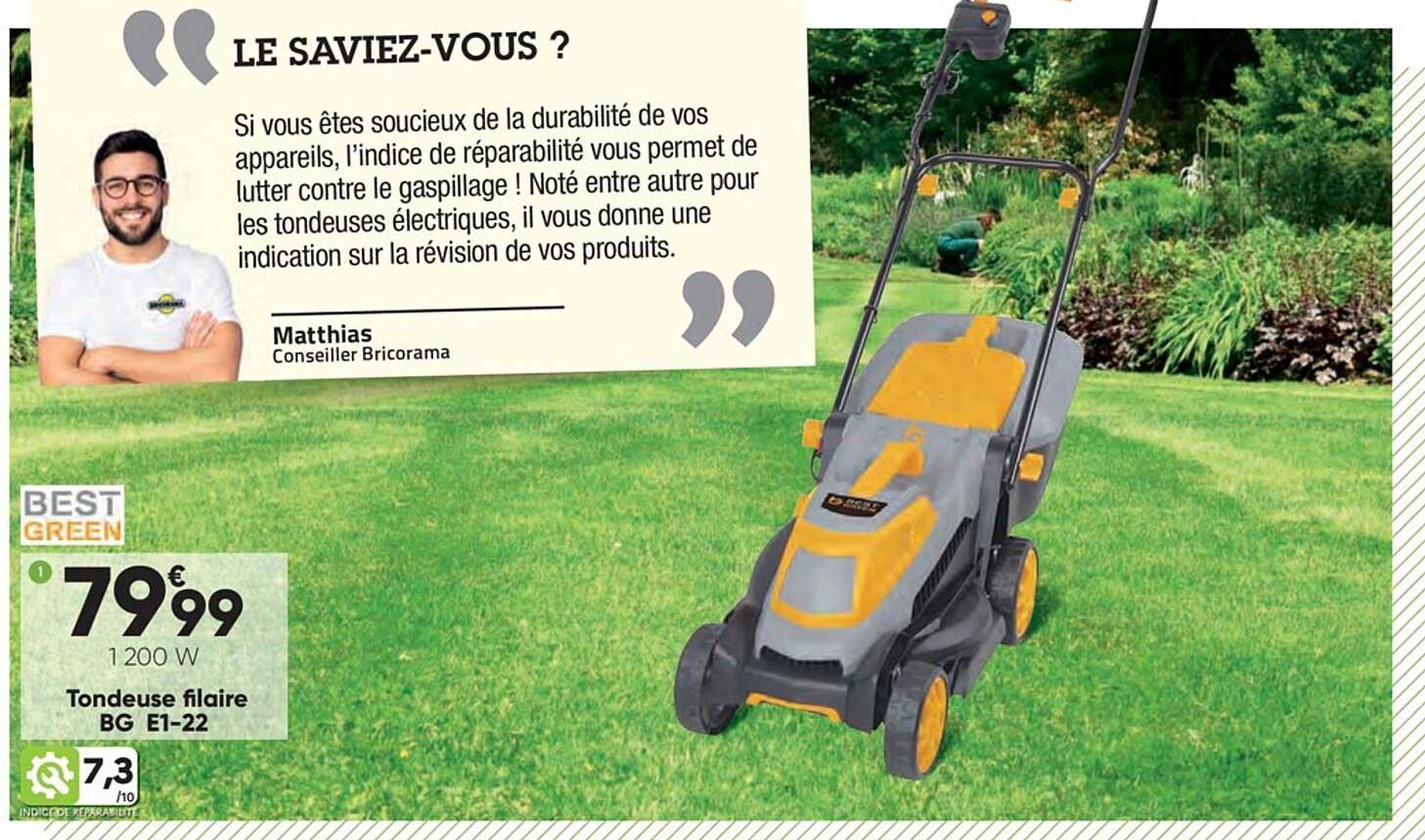 tondeuse filaire bg e1-22 bestgreen