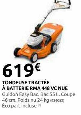 tondeuse tractée à batterie rma 448 vc nue