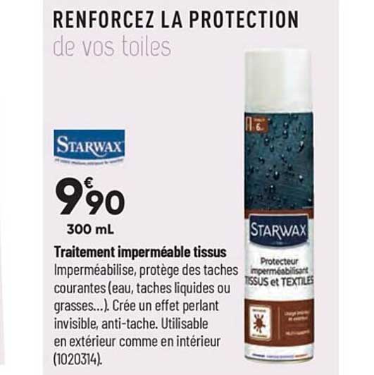 Traitement Imperméable Tissus Starwax