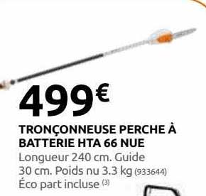 tronçonneuse perche à batterie hta 66 nue