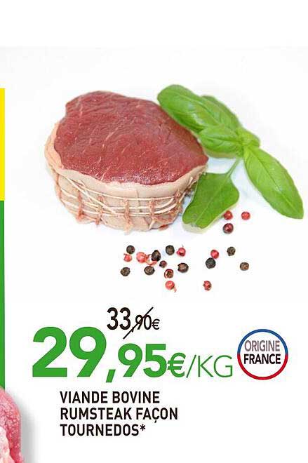 viande bovine : rumsteak façon tournedos