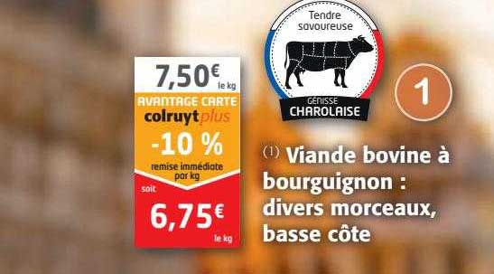 Viande Bovine à Bourguignon : Divers Morceaux, Basse Côte