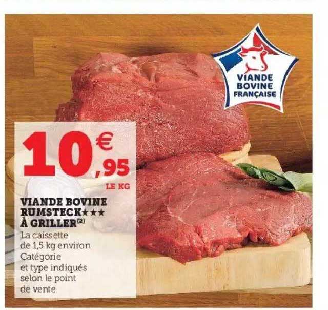 Viande Bovine Rumsteck*** à Griller