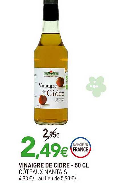 vinaigre de cidre côteaux nantais - 50 cl
