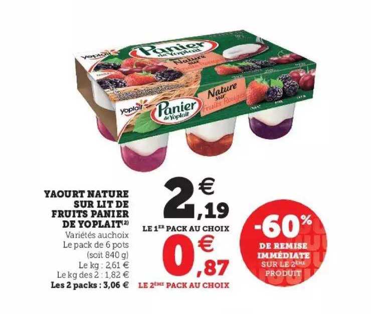 Yaourt Nature Sur Lit De Fruits Panier De Yoplait