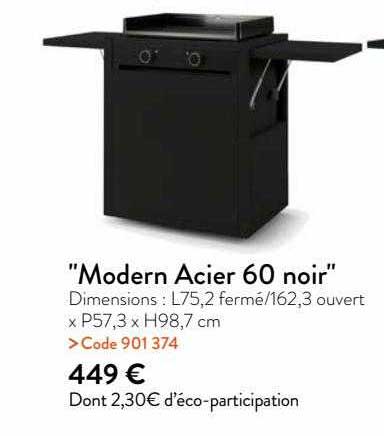 "modern acier 60 noir"