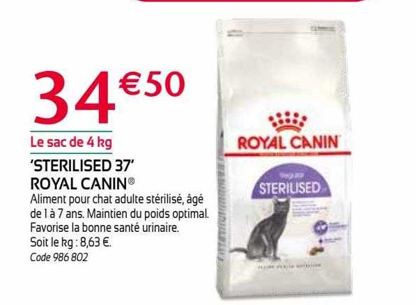 'sterilised 37' royal canin