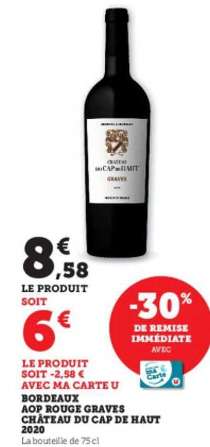 Bordeaux Aop Rouge Graves Château Du Cap De Haut 2020