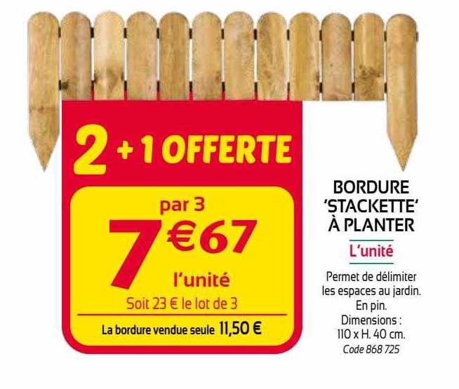 Bordure 'stackette' à Planter