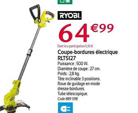 coupe-bordures électrique rlt5127 ryobi