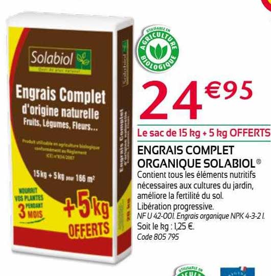 engrais complet organique solabiol