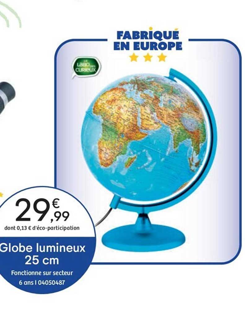 globe lumineux 25 cm le labo des curieux