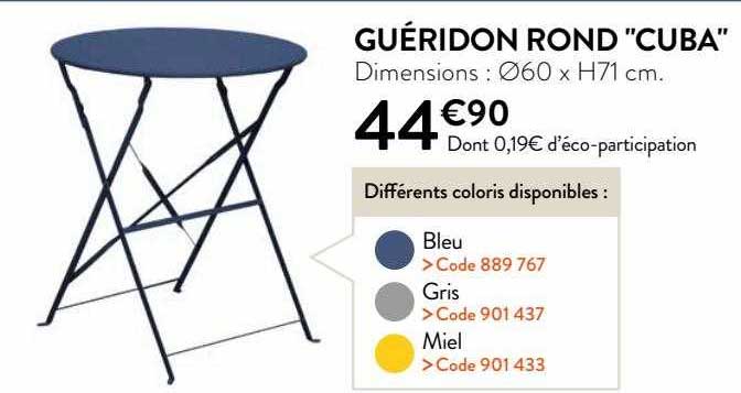 guéridon rond "cuba"