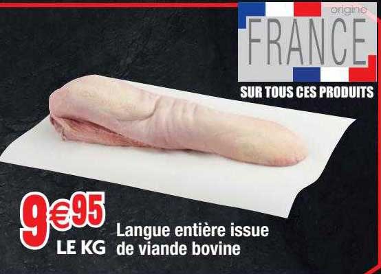 langue entière issue de viande bovine
