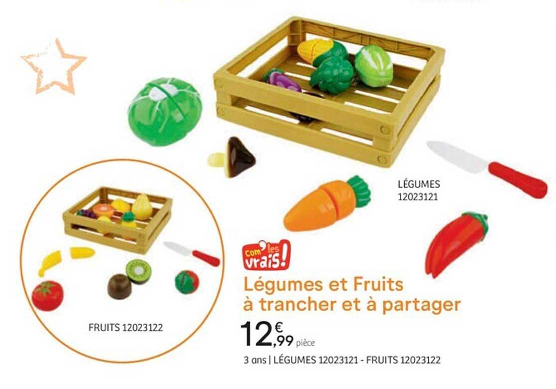 légumes et fruits à trancher et à partager com'les vrais!