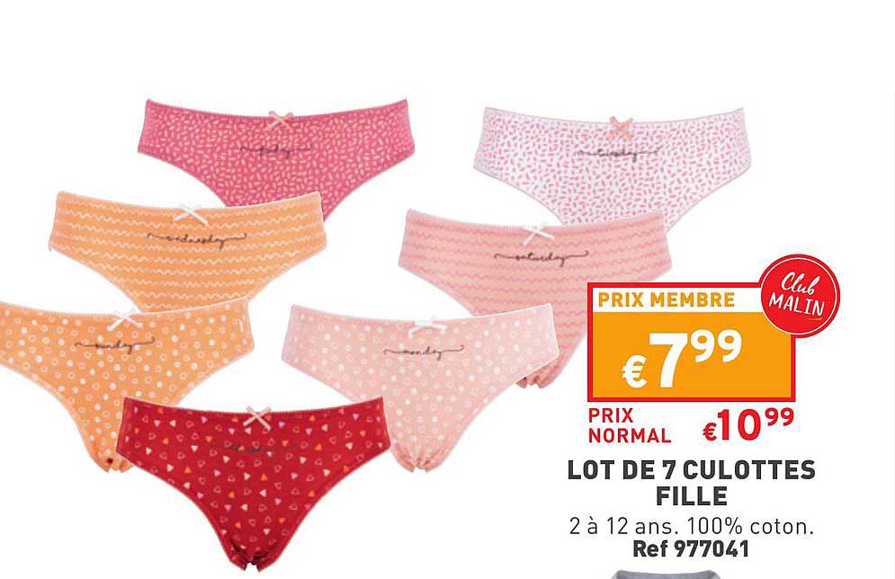 Lot De 7 Culottes Fille
