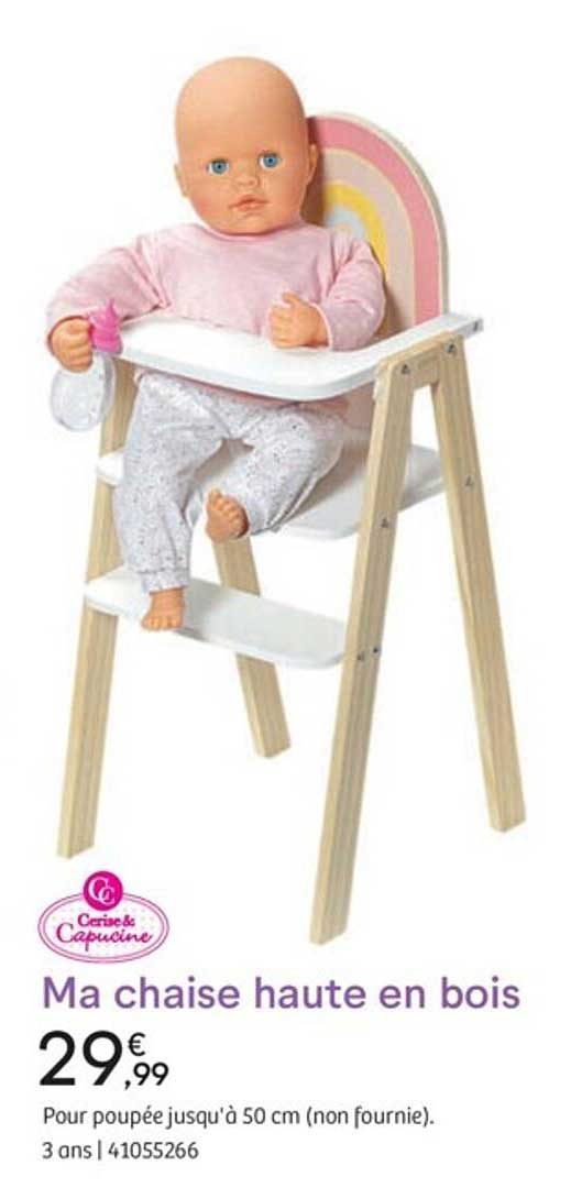 Ma Chaise Haute En Bois Cerise & Capucine