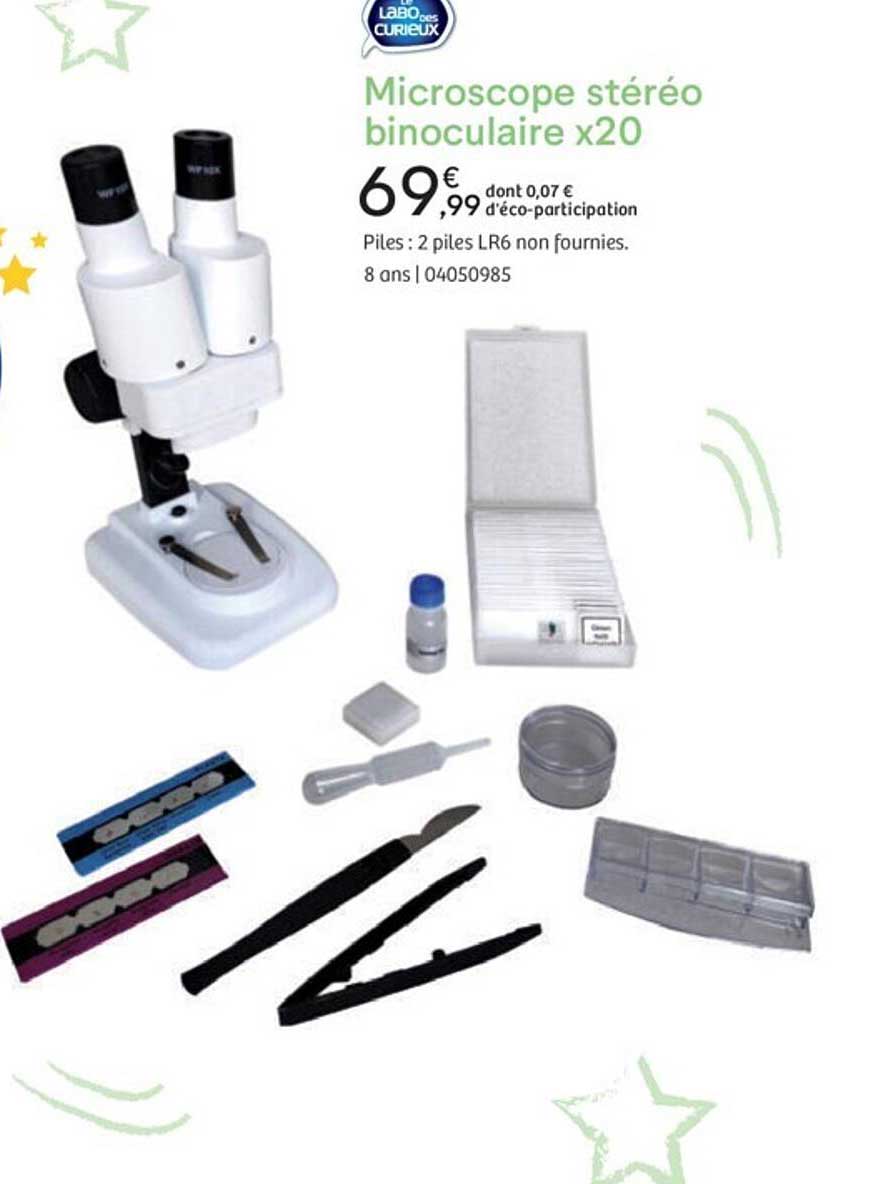 microscope stéréo binoculaire x20 le labo des curieux