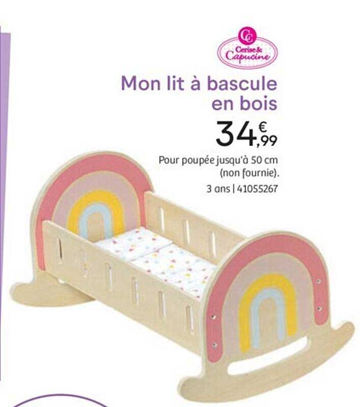 mon lit à bascule en bois cerise & capucine