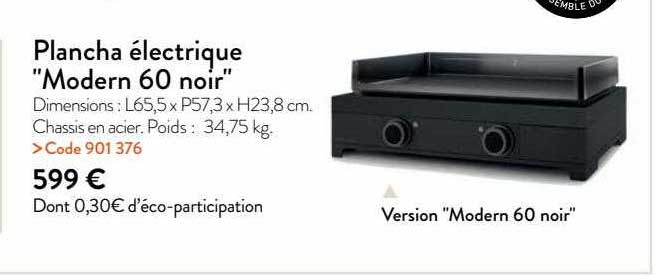 plancha électrique "modern 60 noir"