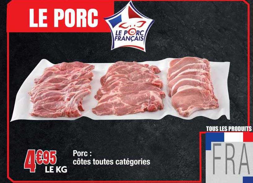 porc : côtes toutes catégories