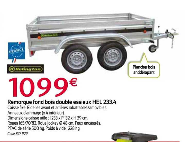 remorque fond bois double essieux hel 233.4 hoting ton
