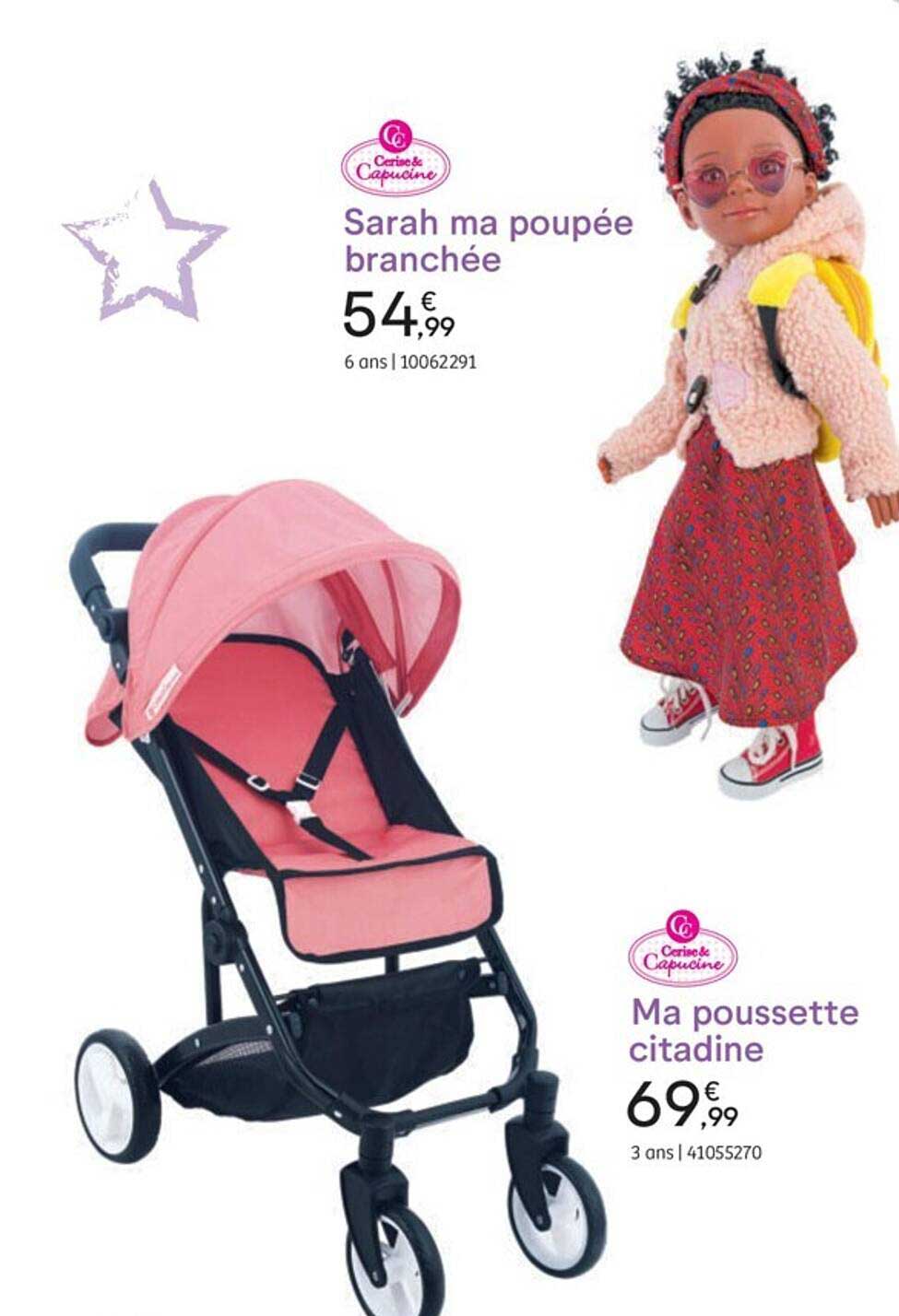 sarah ma poupée branché, ma poussette citadine