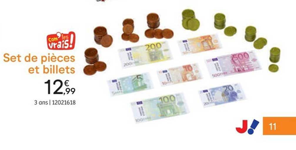 set de pièces et billets com'les vrais!