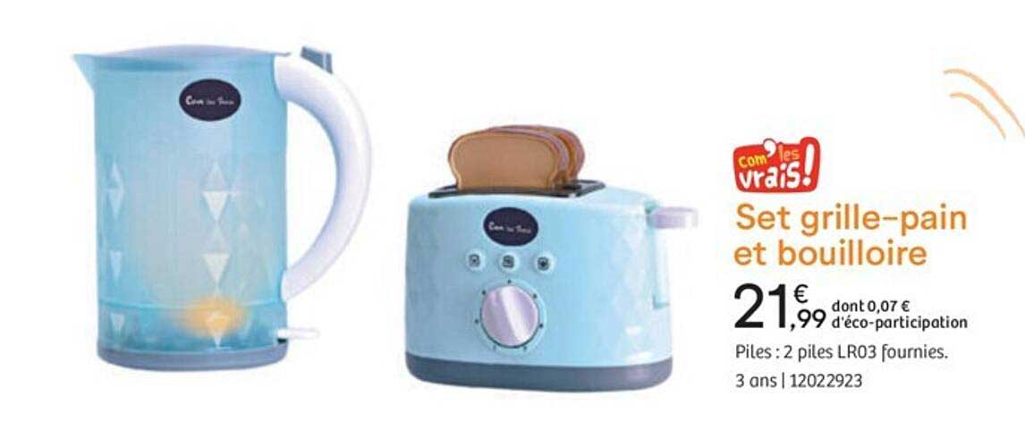 set grille-pain et bouilloire com'les vrais!