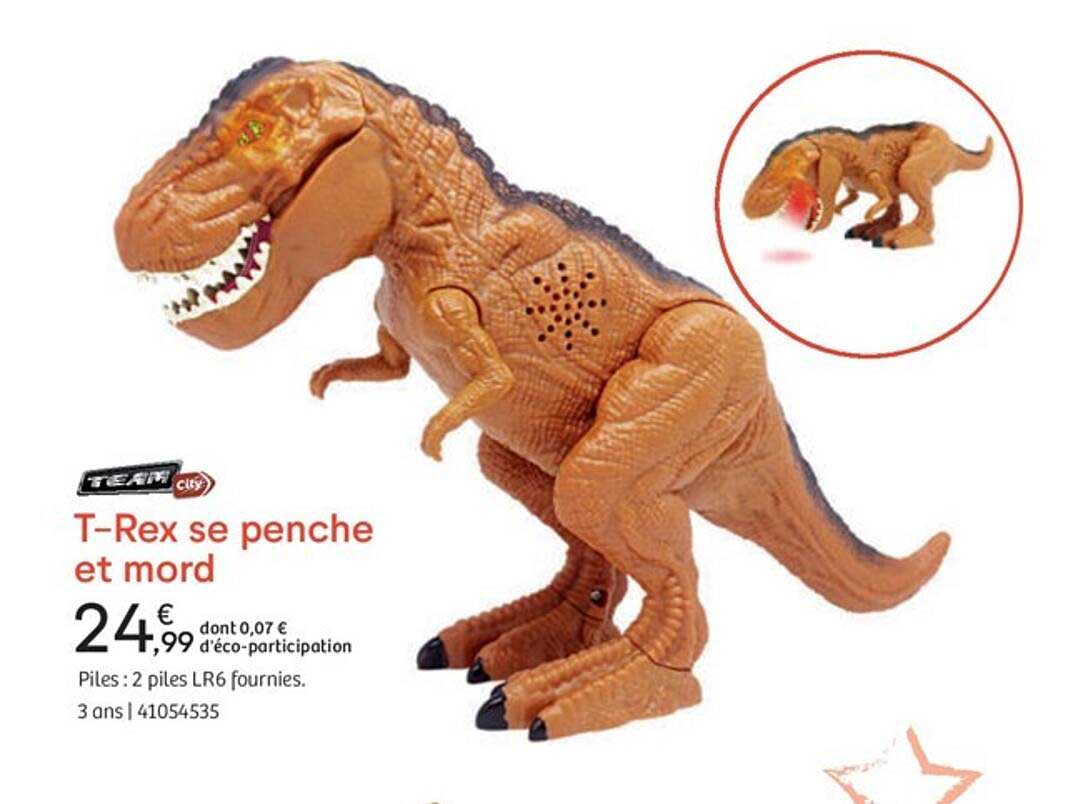 t-rex se penche et mord team city
