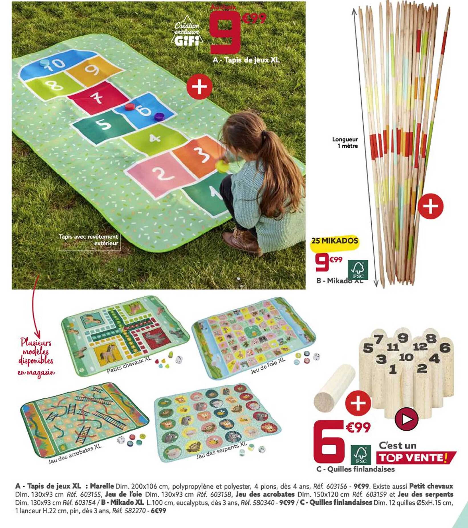 tapis de jeux xl, mikado xl, quilles finlandaises
