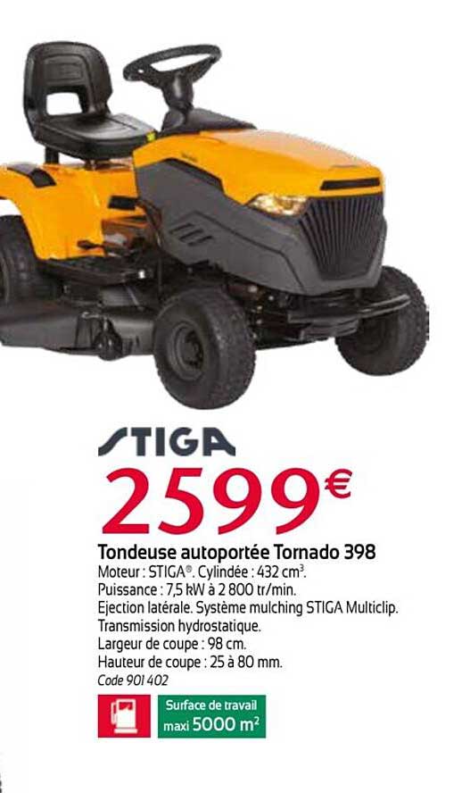 Tondeuse Autoportée Tornado 398 Stiga