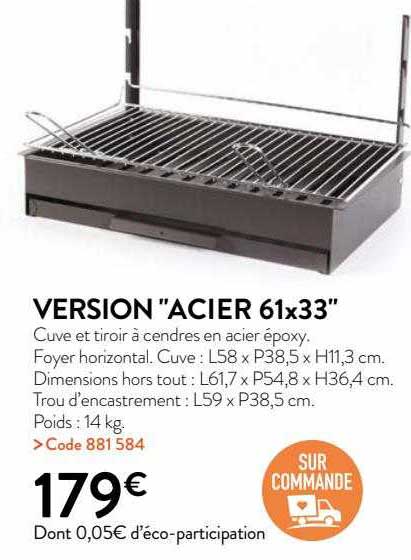 version "acier 61 x 33"