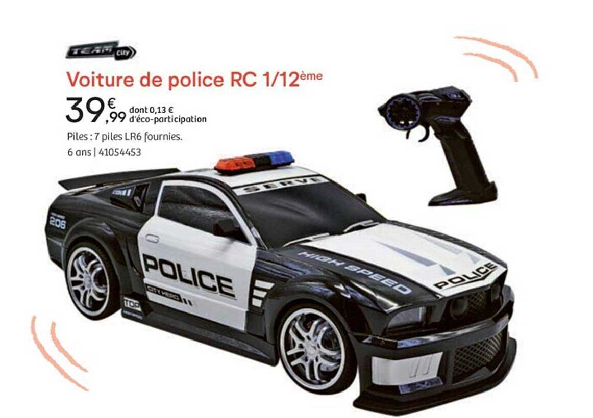 voiture de police rc 1-12 ème team city