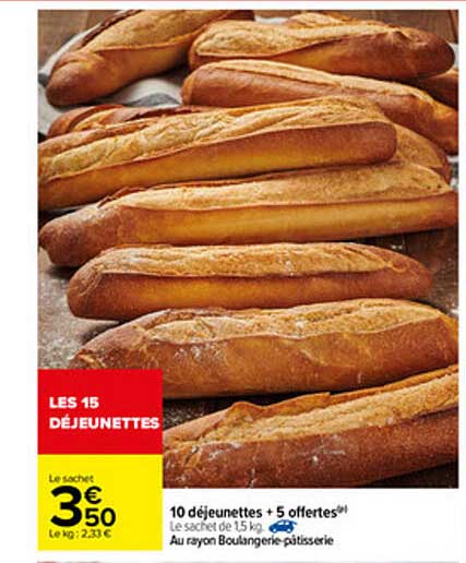 10 déjeunettes + 5 offertes