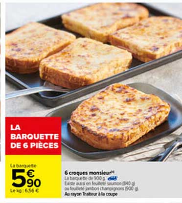 6 croques monsieur