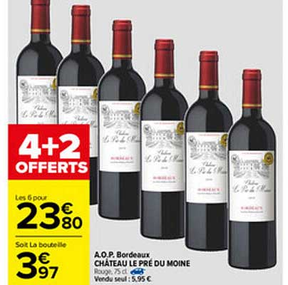 a.o.p. bordeaux château le pré du moine