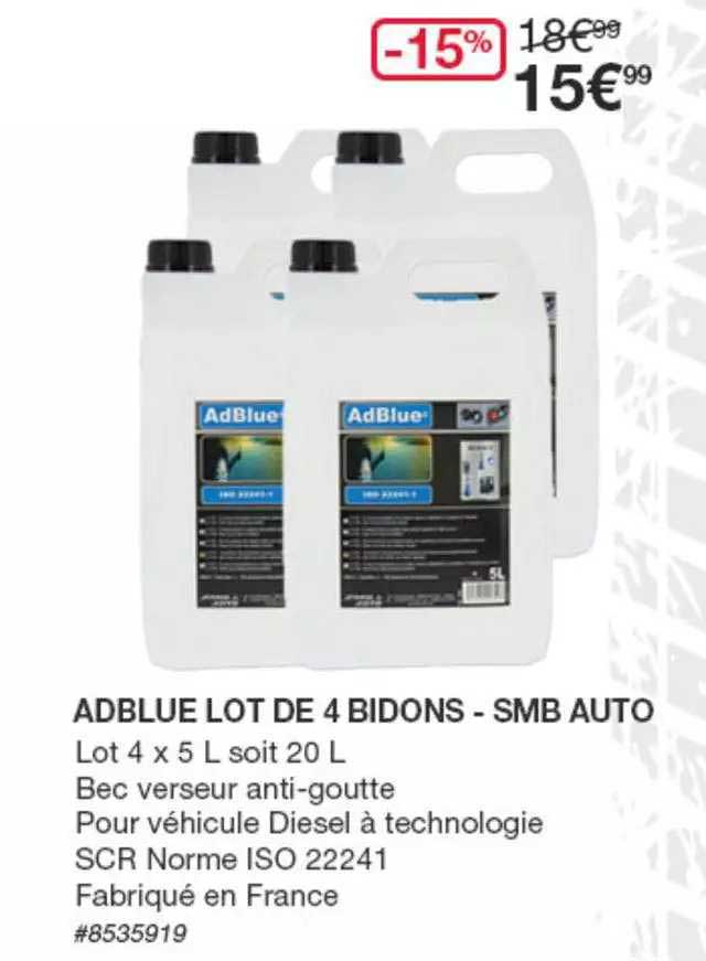 adblue lot de 4 bidons - smb auto