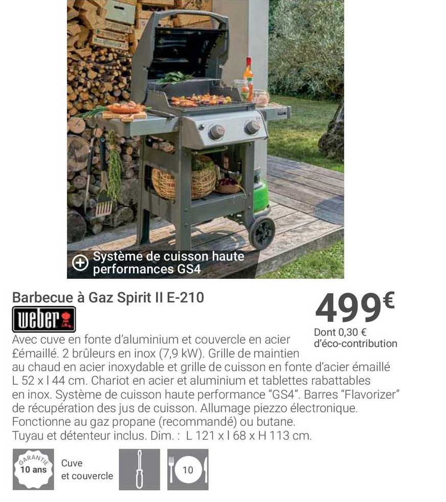 Barbecue à Gaz Spirit Ii E-210 Weber